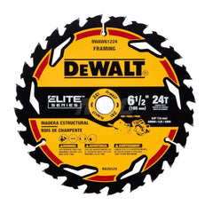 Wet & Dry Cut Saw Blade: 6-1/2″ Dia, 5/8″ Arbor Hole, 0.067″ Kerf Width, 24 Teeth Use on Wood Cutting, Round with Diamond Knockout Arbor