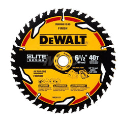 Wet & Dry Cut Saw Blade: 6-1/2″ Dia, 5/8″ Arbor Hole, 0.067″ Kerf Width, 40 Teeth Use on Wood Cutting, Round with Diamond Knockout Arbor
