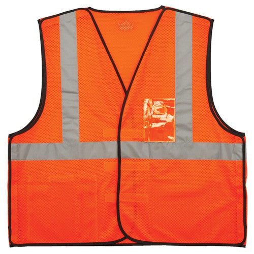 8216BA L/ XL Orange Breakaway Mesh Vest Type R Class 2 W/Id Holder - Industrial Tool & Supply