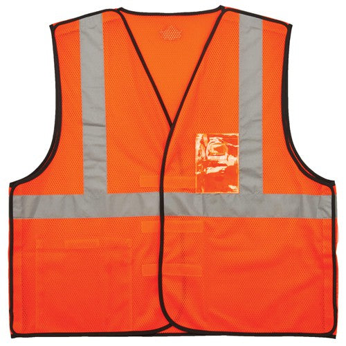 8216BA 4/5 XL Orange Breakaway Mesh Vest Type R Class 2 W/Id Holder - Industrial Tool & Supply