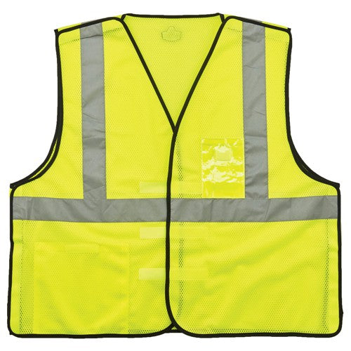 8216BA S/M Lime Breakaway Mesh Vest Type R Class 2 W/Id Holder - Industrial Tool & Supply