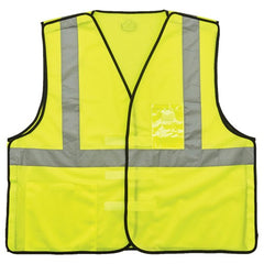 8216BA L/ XL Lime Breakaway Mesh Vest Type R Class 2 W/ Id Holder - Industrial Tool & Supply
