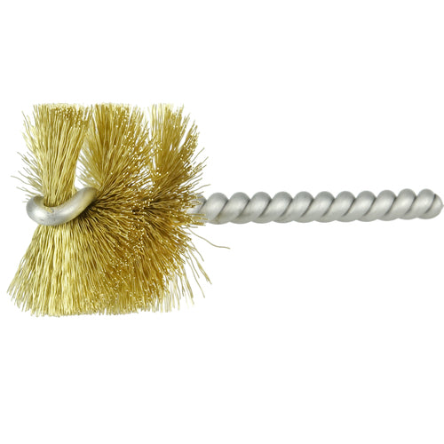 1 1/2″ Power Tube Brush-0.008″ Brass, 1 Brush Length - Non-Sparking Wire Wheel - Industrial Tool & Supply