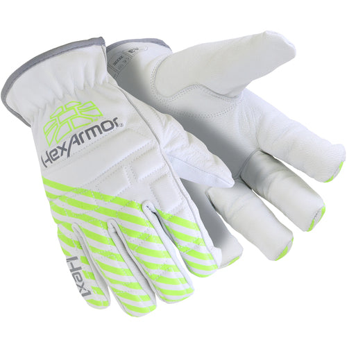 Goatskin Leather Glove with Foam Impact Padding, Size L