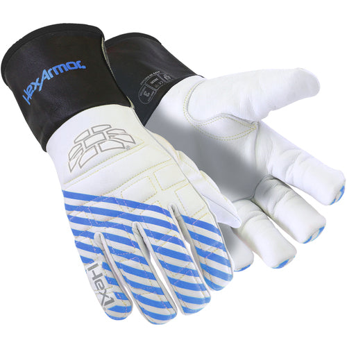 Winter Goatskin Leather Glove with Foam Impact Padding and Extended Gauntlet Cuff, Size XXXL