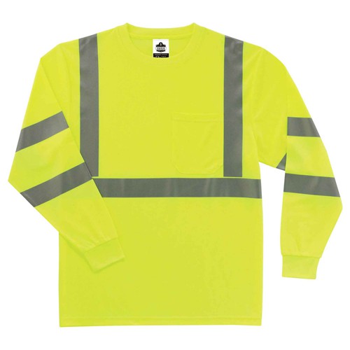 8391 S Lime Long Sleeve T-Shirt Type R Class 3 - Industrial Tool & Supply