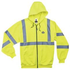 8392 S LIME ZIPPER HOODED SWEATSHIRT - Industrial Tool & Supply