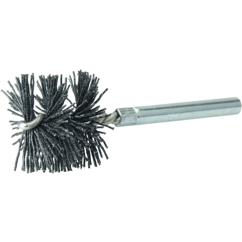 Burr-Rx 1-1/4″ Dia Power Tube Brush, .026/120CG Crimped Fill, 1″ Brush Length, 3-1/2″ Overall Length - Industrial Tool & Supply