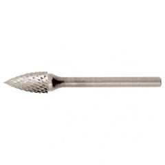 SG-1 Double Cut Solid Carbide Bur-Pointed Tree Shape - Industrial Tool & Supply