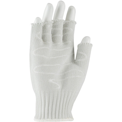 ‎22-615LHSXL SS Engineered Yarn - 3-strand Stainless Steel Wire Core/ /Poly - Hvy Wgt - Wht - Half-Finger - Exact Industrial Supply