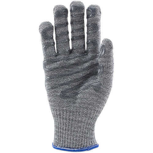 ‎22-761GRHL SS Engineered Yarn Glove - S-Steel w/Dyneema - Poly Cover - Silagrip Coat 1 side - Medium Weight - Gray - Exact Industrial Supply
