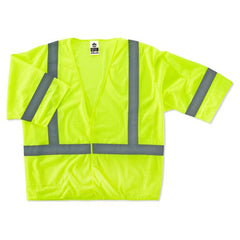 8310HL S/M Econo Class 3 Lime Hook & Loop Vest - Industrial Tool & Supply