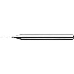 0.9 mm Dia. × 3 mm Shank × 10.2 mm Flute Length × 38 mm OAL, Standard, 130°, AlTiN, 2 Flute, Straight / Cylindrical Solid Carbide Drill - Exact Industrial Supply