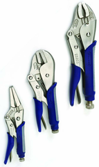 3 Piece - Asst Jaw Cushion Grip Locking Plier Set - Industrial Tool & Supply