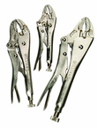 3 Piece - Curved Jaw Locking Plier Set - Industrial Tool & Supply