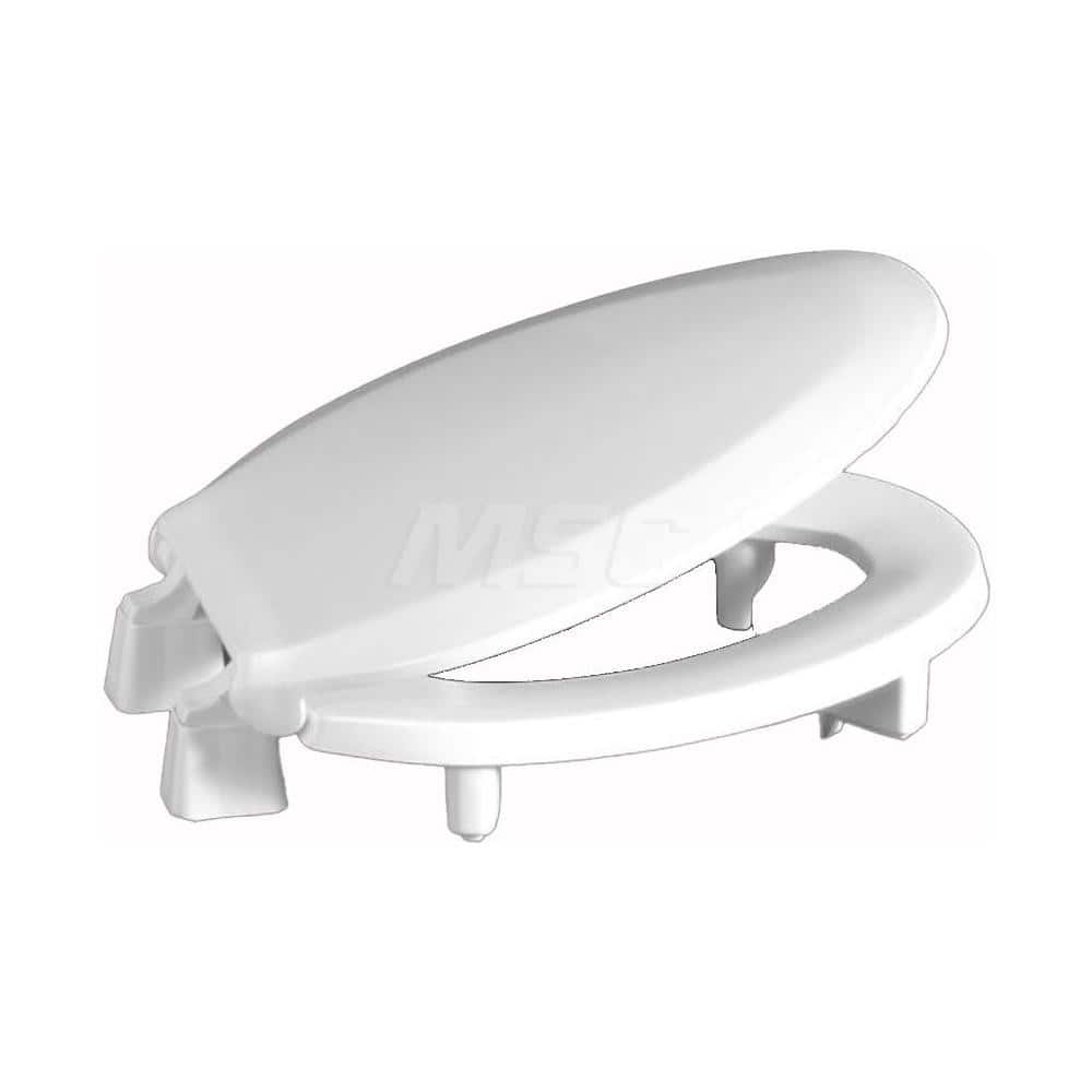 Toilet Seats; Type: Closed Front w/ Cover; Style: Elongated; Material: Plastic; Color: White; Outside Width: 14-3/16; Inside Width: 0; Length (Inch): 18.5; Minimum Order Quantity: Plastic; Material: Plastic