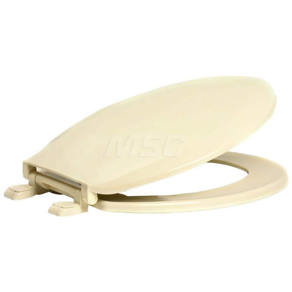 Toilet Seats; Type: Closed Front w/ Cover; Style: Round; Material: Plastic; Color: Bone; Outside Width: 14-3/16; Inside Width: 0; Length (Inch): 16.5; Minimum Order Quantity: Plastic; Material: Plastic