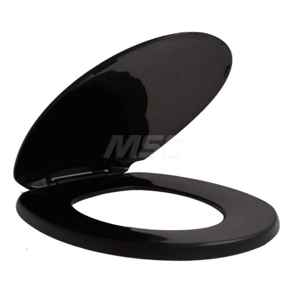 Toilet Seats; Type: Closed Front w/ Cover; Style: Round; Material: Plastic; Color: Black; Outside Width: 14; Inside Width: 0; Length (Inch): 16.5; Minimum Order Quantity: Plastic; Material: Plastic