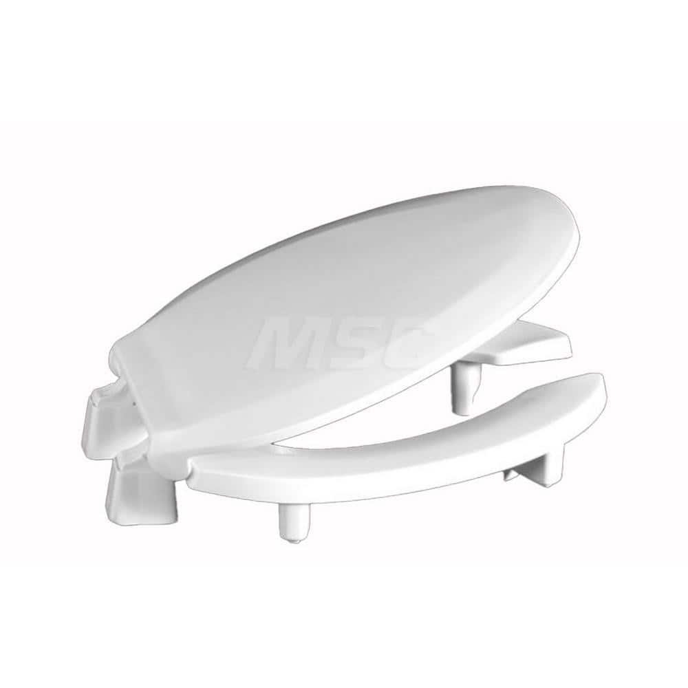 Toilet Seats; Type: Closed Front w/ Cover; Style: Elongated; Material: Plastic; Color: White; Outside Width: 14-3/16; Inside Width: 0; Length (Inch): 18.5; Minimum Order Quantity: Plastic; Material: Plastic