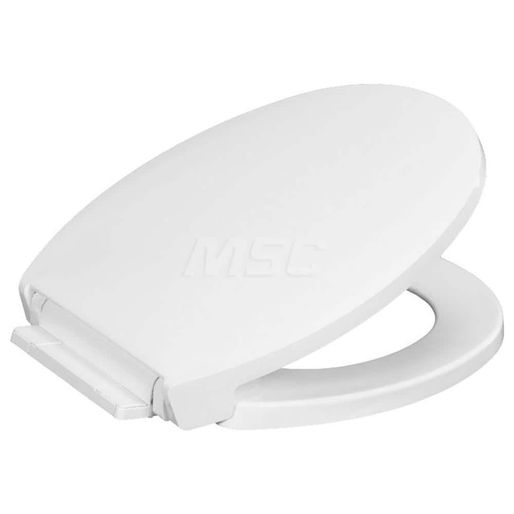 Toilet Seats; Type: Closed Front w/ Cover; Style: Round; Material: Plastic; Color: White; Outside Width: 14-3/8; Inside Width: 0; Length (Inch): 16.75; Minimum Order Quantity: Plastic; Material: Plastic