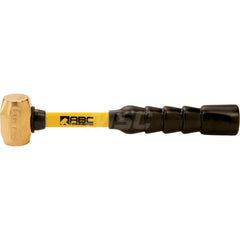 1 lb Brass Striking Hammer, Non-Sparking, Non-Marring 1 1/4 ™ Face Diam, 2-1/2 ™ Head Length, 12 ™ OAL, 10-1/2 ™ Fiberglass Handle, Double Faced 1-1/4″ Face Diam, 2-1/2″ Head Length, 12″ OAL, 10-1/2″ Fiberglass Handle