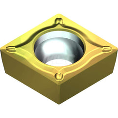 Turning Insert:  CCMT3252ESU T2500Z,  Cermet AlN Finish,  Neutral,  0.3819″ Long,  3/8″ Inscribed Circle,  0.0315″ Corner Radius,  80.0 &deg N/A Diamond,  Series  T2500Z