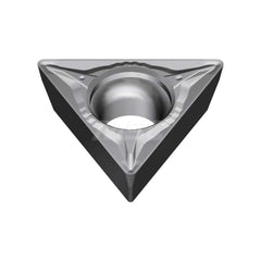 Turning Insert:  TPMT332EGU T1500A,  Cermet Uncoated Finish,  Neutral,  0.6496″ Long,  3/8″ Inscribed Circle,  0.0315″ Corner Radius,  60.0 &deg N/A Triangle,  Series  T1500A