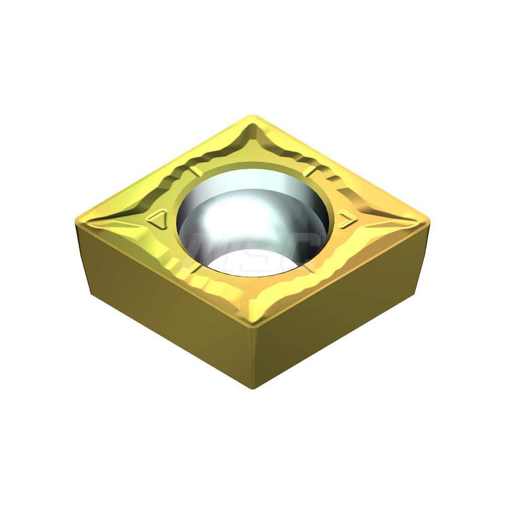Turning Insert:  CCMT3252EGU T2500Z,  Cermet AlN Finish,  Neutral,  0.3819″ Long,  3/8″ Inscribed Circle,  0.0315″ Corner Radius,  80.0 &deg N/A Diamond,  Series  T2500Z