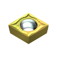 Turning Insert:  CCMT3252EGU T2500Z,  Cermet AlN Finish,  Neutral,  0.3819″ Long,  3/8″ Inscribed Circle,  0.0315″ Corner Radius,  80.0 &deg N/A Diamond,  Series  T2500Z
