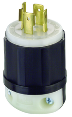 20 Amp; 125/250 Volt; NEMA L14-20P; 3P; 4W; Locking Plug; Industrial Grade; Grounding - Black-White - Industrial Tool & Supply