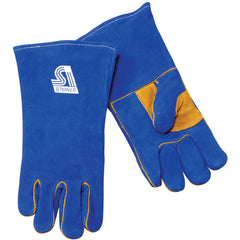14″ Side Split Cow Hide Welding Gloves - Foam Lined Back - Brown - Industrial Tool & Supply