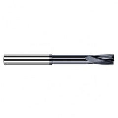 0.0469″ (3/64″) Cutter Diameter × 0.1880″ Flute Length × 0.3750″ (3/8″) Reach Carbide Flat Bottom Counterbore, 4 Flutes, AlTiN Coated - Industrial Tool & Supply