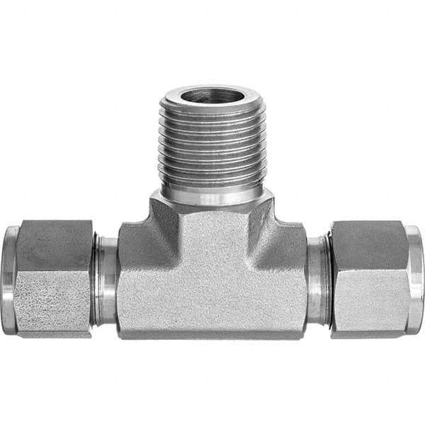 Value Collection - Metal Compression Tube Fittings Type: Male Branch Tee End Connections: Comp x Comp x MNPT - Industrial Tool & Supply