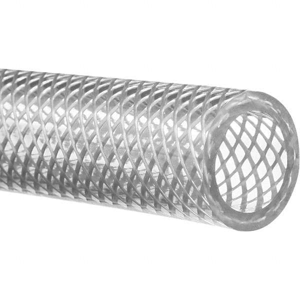 Value Collection - 1/2" ID x 3/4" OD, 25' Long, PVC Reinforced (FDA) Tube - Clear, 300 Max psi, -50 to 150°F - Industrial Tool & Supply