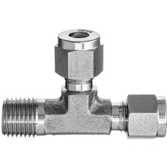 Value Collection - Metal Compression Tube Fittings Type: Male Run Tee End Connections: Comp x Comp x MNPT - Industrial Tool & Supply