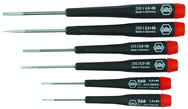 6 Piece - Precision Slotted Screwdriver Set - #26090 - 1.5 - 4.0mm - Industrial Tool & Supply