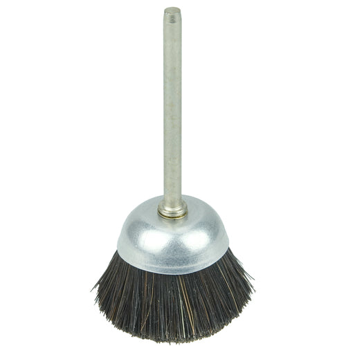 1″ Miniature Cup Brush, Stiff Hair Fill, 1/8″ Stem - Industrial Tool & Supply