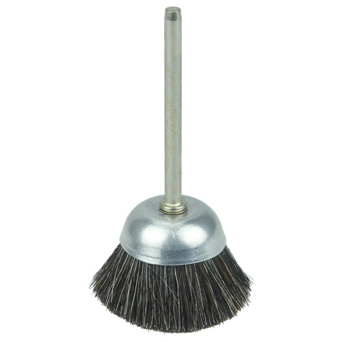 1″ Miniature Cup Brush, Soft Hair Fill, 1/8″ Stem - Industrial Tool & Supply