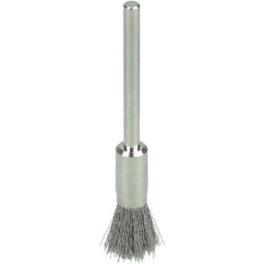 1/4″ Miniature Wire End Brush, .005″ Stainless Steel Fill, 1/8″ Stem - Industrial Tool & Supply