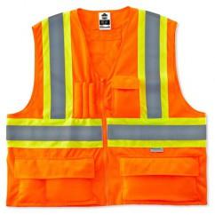 8235ZX L/XL ORG 2-TONE X-BACK VEST - Industrial Tool & Supply