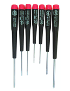 7 Piece - Precision Slotted & Phillips Screwdriver Set - #26190 - Includes: Phillips #00 - 1 Slotted 1.5 - 3mm - Industrial Tool & Supply