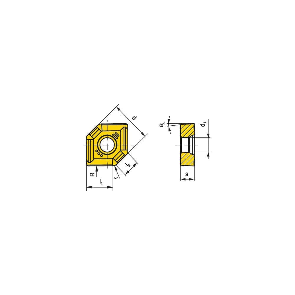 Milling Insert:  XAHT 060525SR-M50 CTPK220,  CTPK220,  Solid Carbide N/A Finish,  1.0000″ OAW