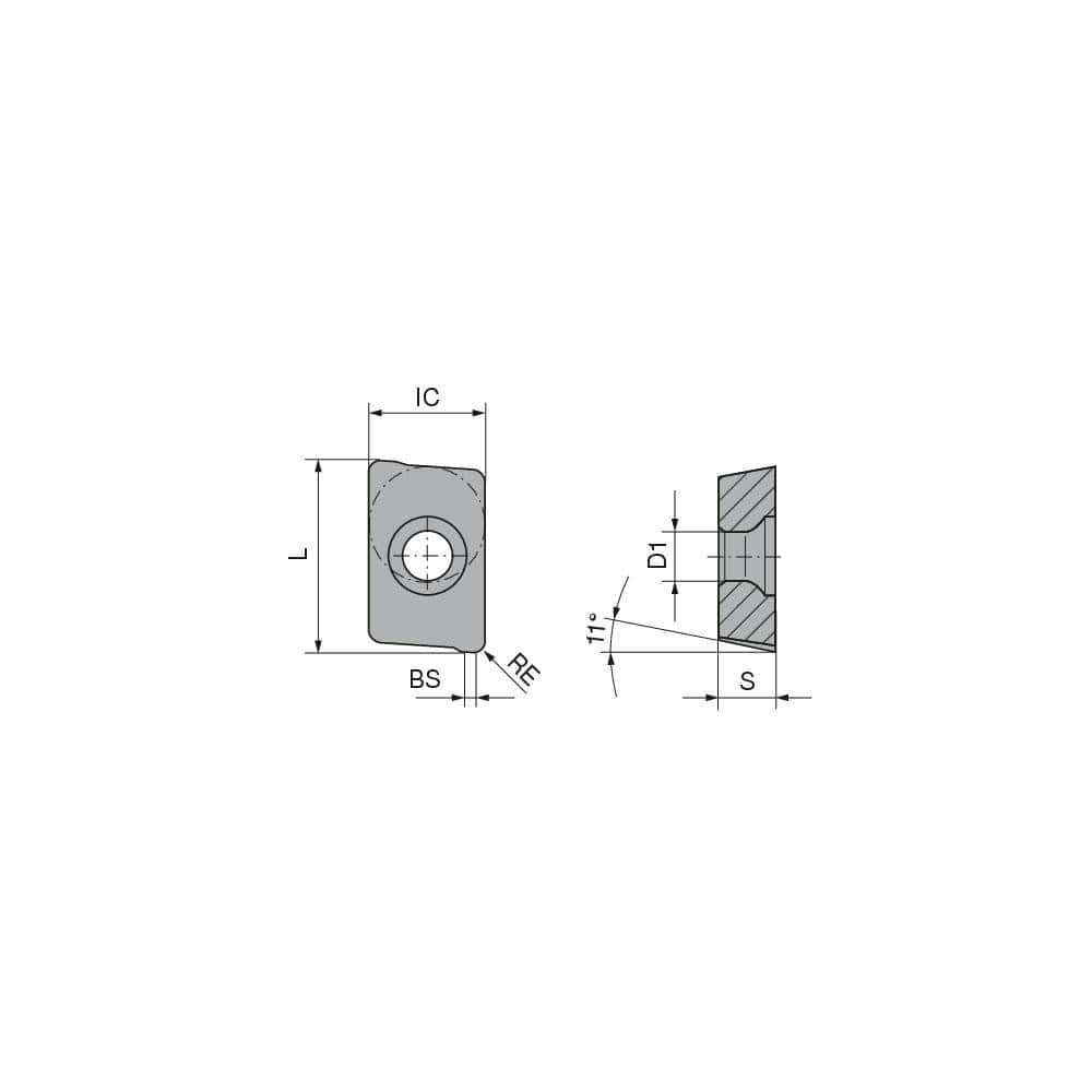 Milling Insert:  APHT 100308FR-27P AMZ,  AMZ,  Solid Carbide N/A Finish,
