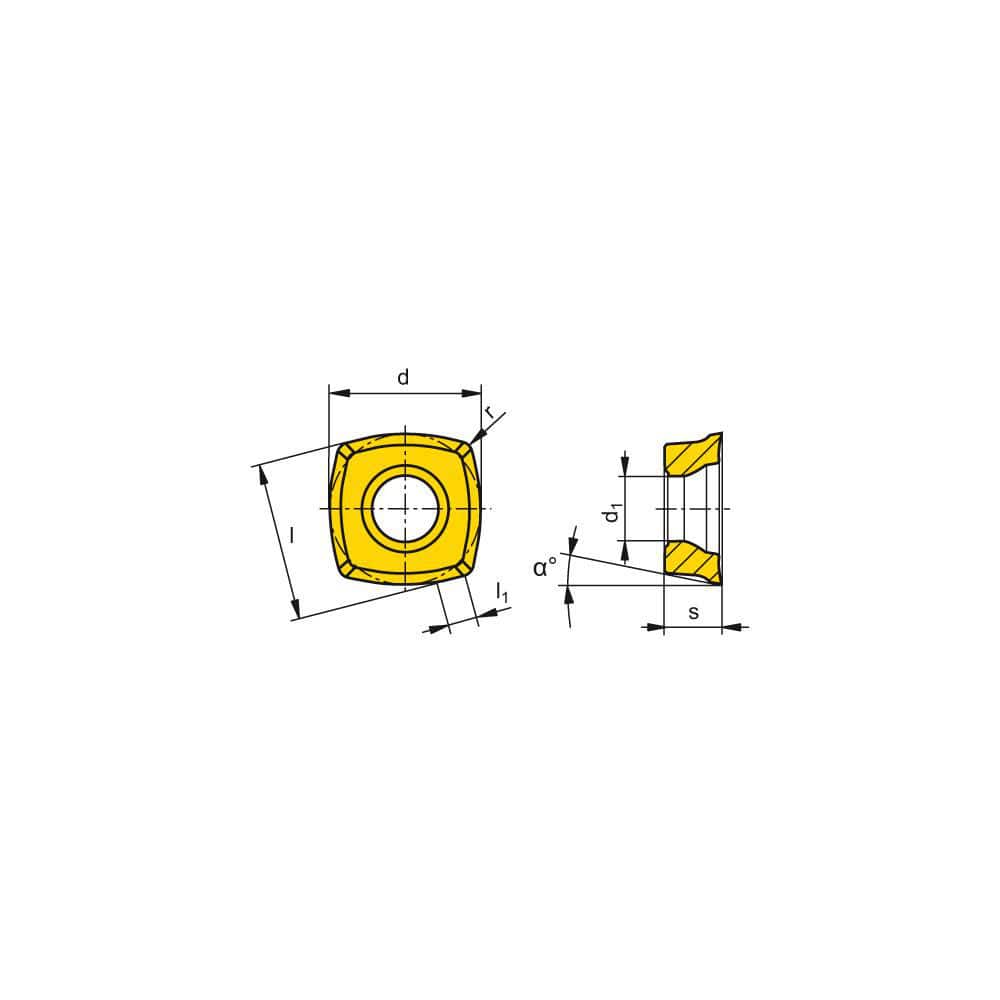 Milling Insert:  XDLX 09T308SR-M50 CTCP220,  CTCP220,  Solid Carbide N/A Finish,