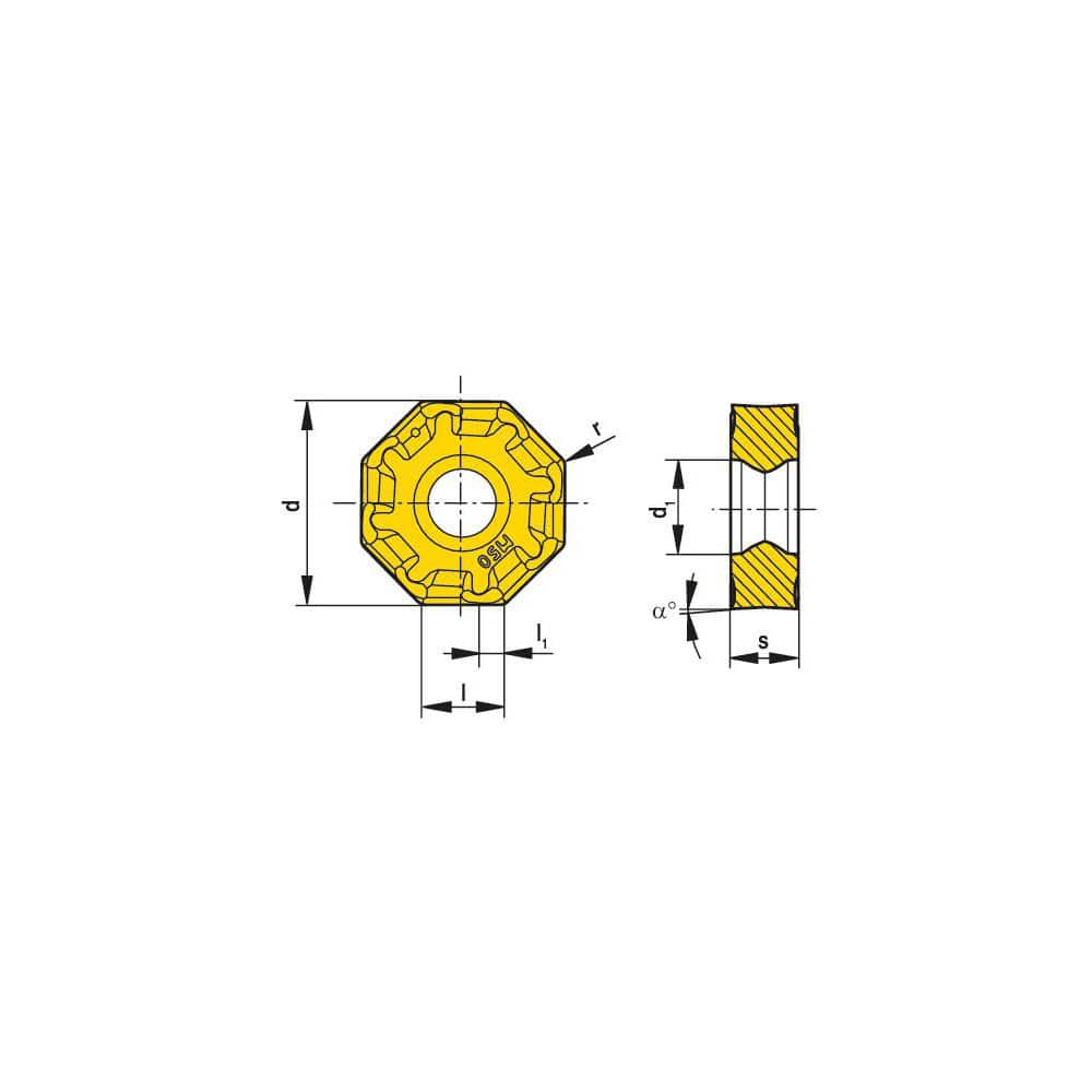 Milling Insert:  OAKU 060508ER-F40 CTPM245,  CTPM245,  Solid Carbide N/A Finish,  1.0000″ OAW