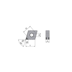 Turning Insert:  CNGA433SN014GK2,  Polycrystalline Cubic Boron Nitride TiN Finish,  Neutral,  1/2″ Inscribed Circle,  0.0472″ Corner Radius,  80.0 &deg N/A Diamond,  Series  CNGA