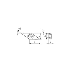 Turning Insert:  VPET1003015FL WPU7610,  Solid Carbide AlTiN Finish,  Left Hand,  1/4″ Inscribed Circle,  0.0059″ Corner Radius,  35.0 &deg N/A Diamond,  Series  VPET