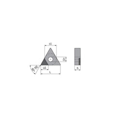 Turning Insert:  TNGA332TN012EA3,  Polycrystalline Cubic Boron Nitride TiN Finish,  Neutral,  0.0315″ Corner Radius,  60.0 &deg N/A Triangle,  Series  TNGA