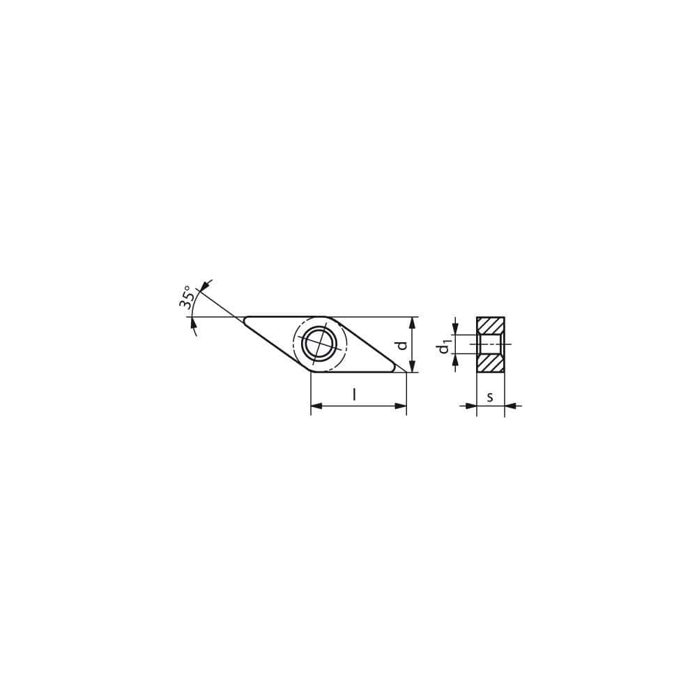 Turning Insert:  VNGP331FN-F32 CTP2120,  Solid Carbide TiAlN Finish,  Neutral,  0.0157″ Corner Radius,  35.0 &deg N/A Diamond,  Series  VNGP