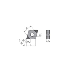 Turning Insert:  CNGA432FN_L3 CTBH20C,  Polycrystalline Cubic Boron Nitride TiCN Finish,  Neutral,  1/2″ Inscribed Circle,  0.0315″ Corner Radius,  80.0 &deg N/A Diamond,  Series  CNGA